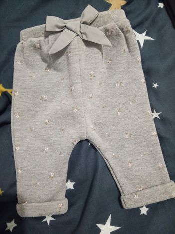 Pantalon gris à fleurs _ 3 mois 