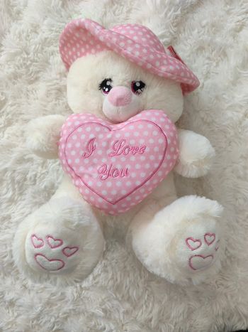 Ours en peluche blanc " I love You "