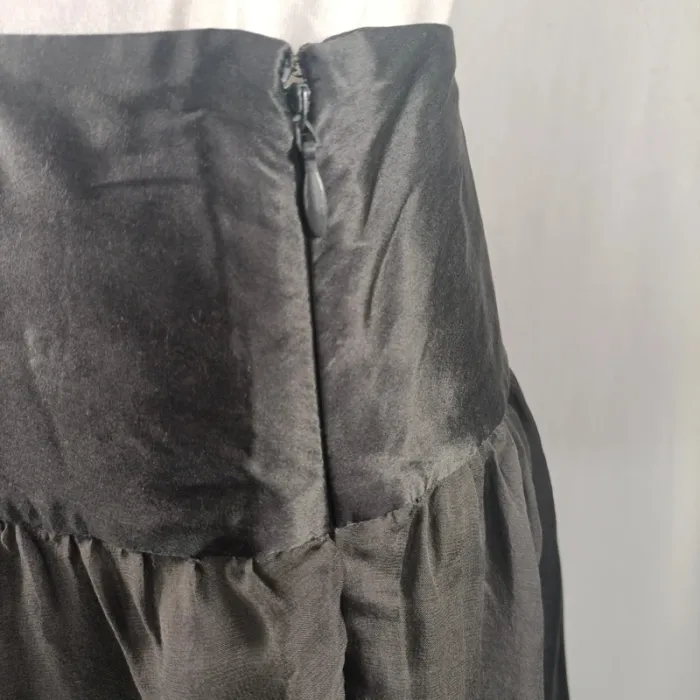Jupe midi noire Massimo Dutti fluide drapée taille haute Taille 38 A1194 - photo numéro 3