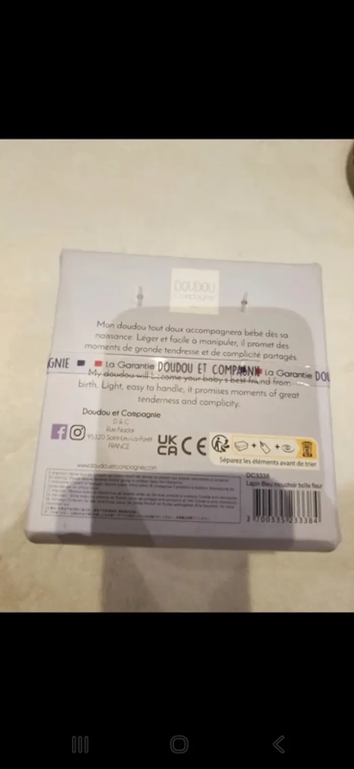 Doudou mouchoir lapin bleu - photo numéro 7