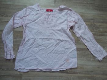 Blouse rose clair col carré Tissaîa 8 ans (TS1)