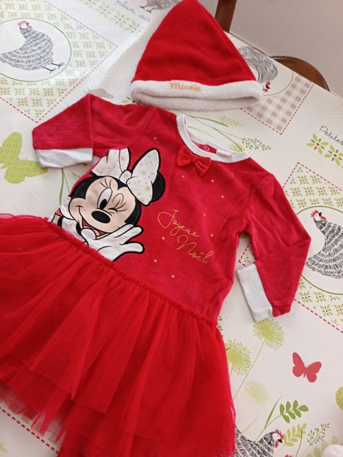 Pyjama Noël Disney Minnie+bonnet 9 mois - photo numéro 3