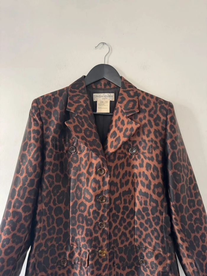 Veste Blazer Léopard Print Yves Saint Laurent Vintage - photo numéro 2