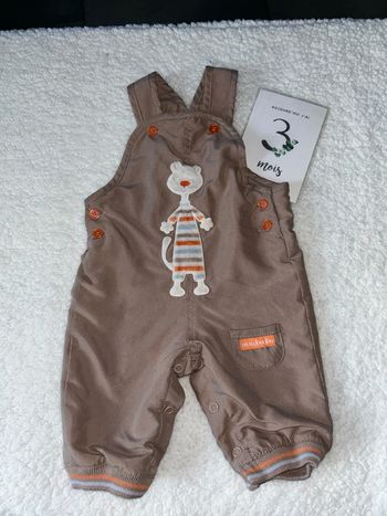 Salopette bébé marron et orange