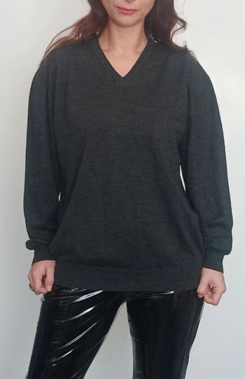 Pull col V homme gris anthracite taille xl