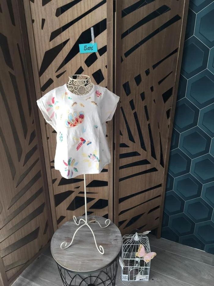 T-shirt fille 5 ans avec sequins perles