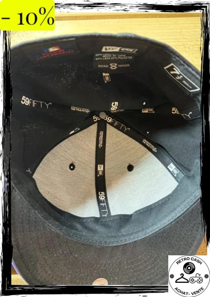 Casquette, New Era, New York, violette et noir à rayures taille 7,5 - photo numéro 10