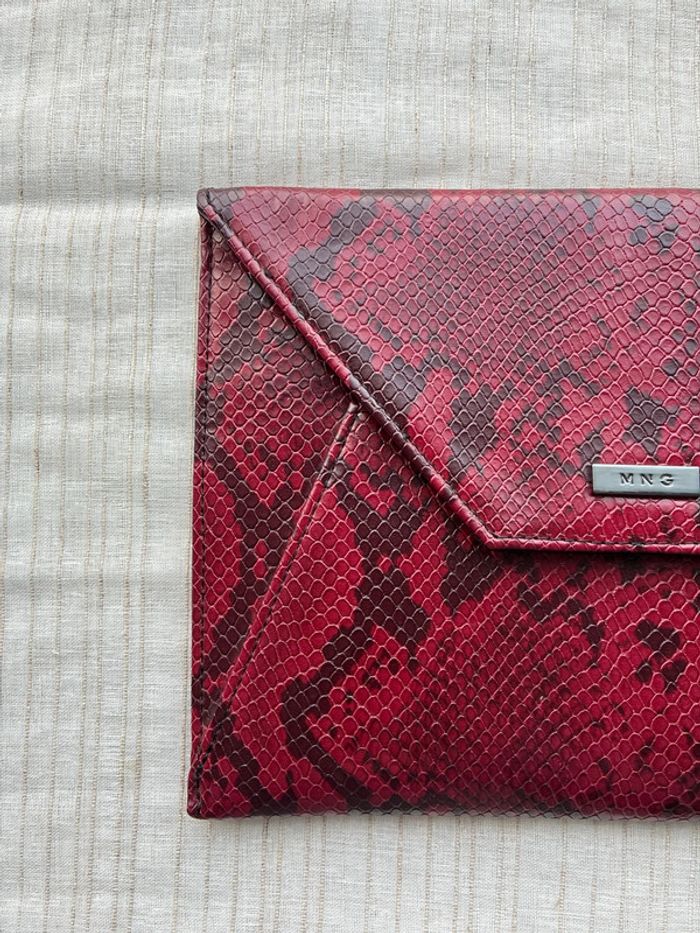 Pochette mango motif écaille bordeaux et noir neuf - photo numéro 3