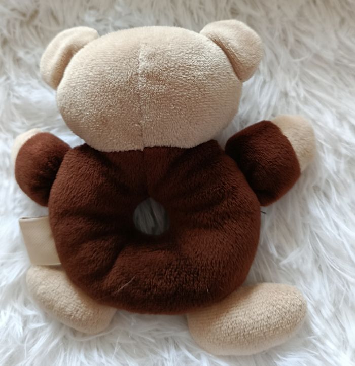 Doudou Peluche ours beige et marron -Premiers sourires - 3 pommes - photo numéro 2