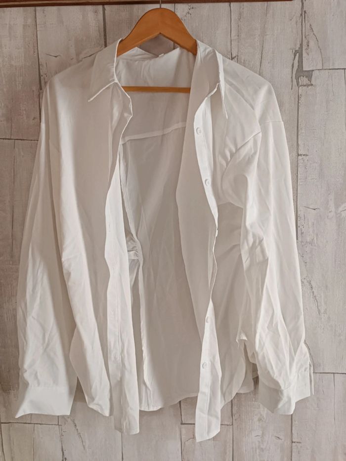 Chemise blanche unie manches longues - photo numéro 2