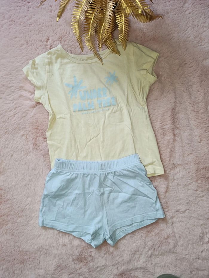 Pyjama 2 pieces short under palm tree