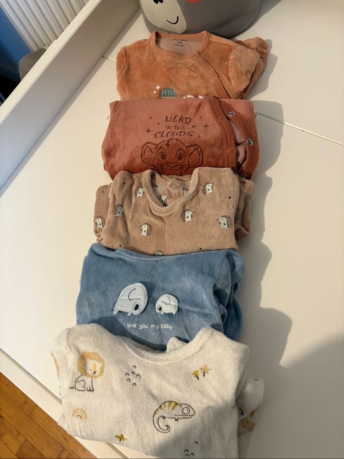 Pyjama velours garçon 1 mois - photo numéro 2