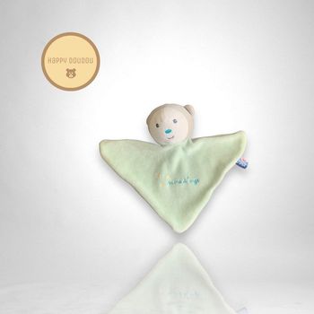 Doudou Ours triangle vert et gris Sucre d'Orge DP309