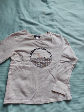T shirt manches longues okaidi 8 ans mer