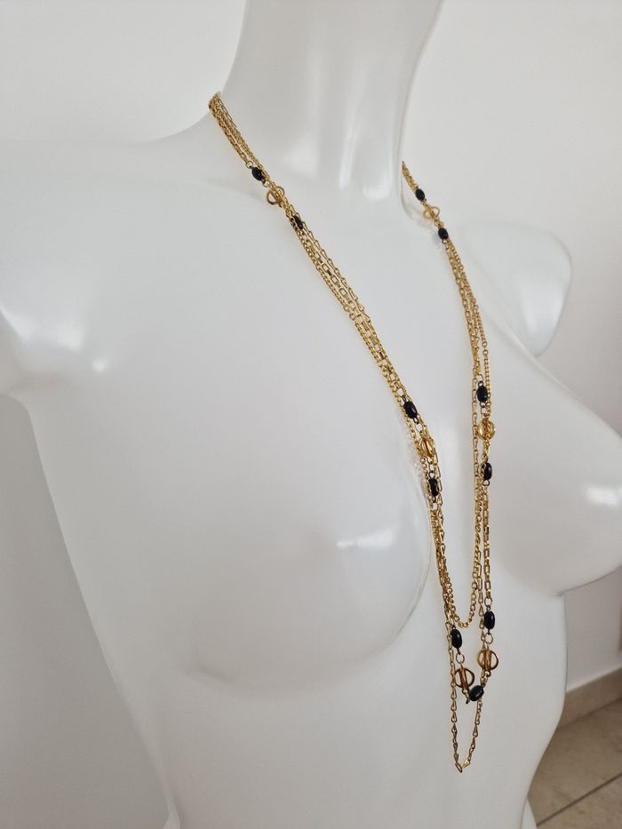 Collier long vintage doré multi rangs - photo numéro 3