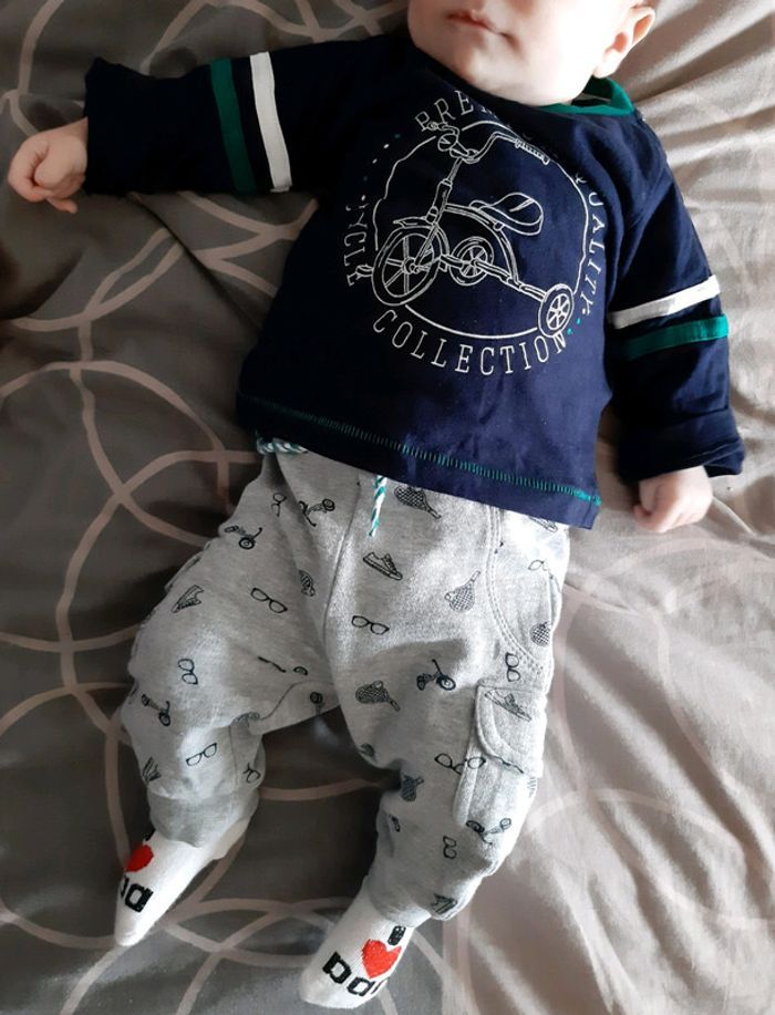 Ensemble tee-shirt + jean + chaussettes Orchestra 3M - photo numéro 2