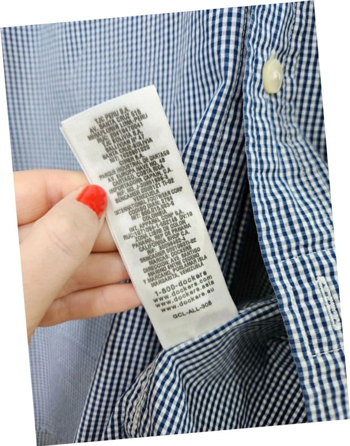 Chemise vichy bleue Dockers taille M - photo numéro 7