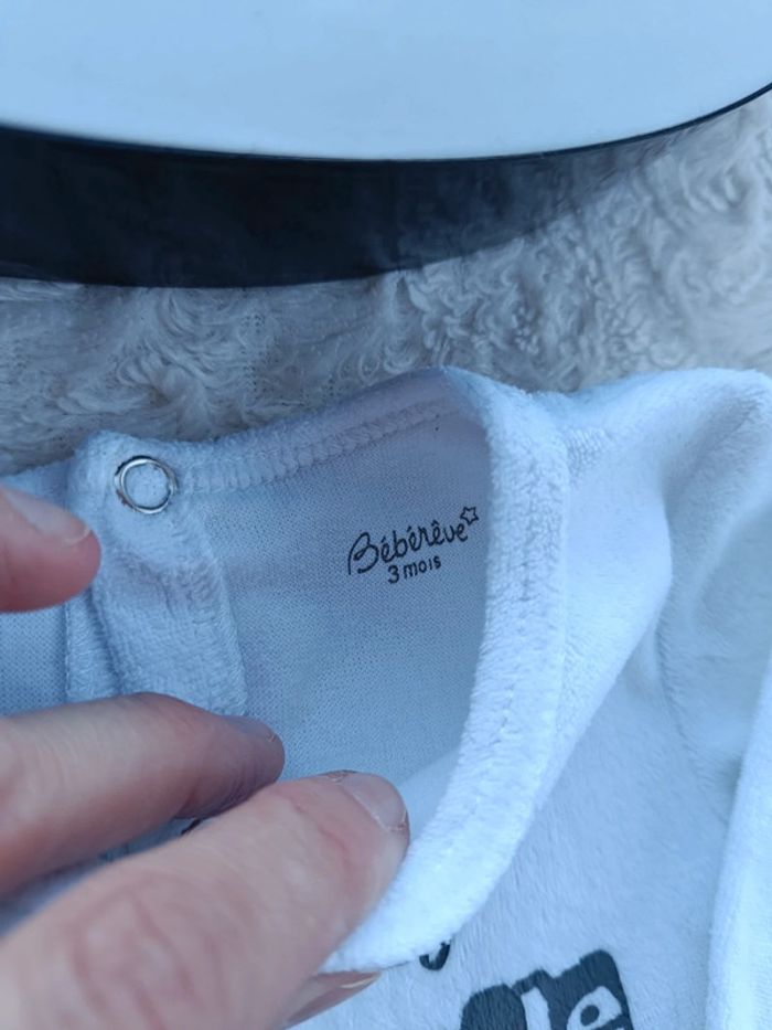 Pyjama grenouillère velours Mixte 3 mois promis je dors toute la nuit bébé rêve - photo numéro 6