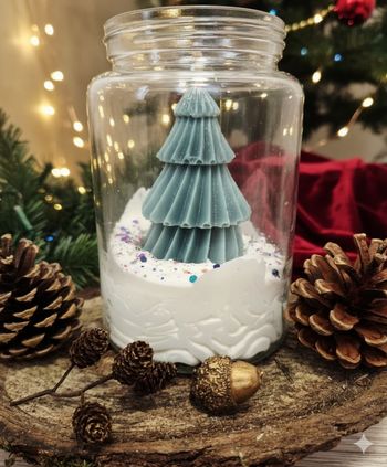 Bougie avec sapin de Noël