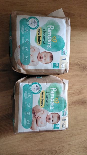 Lot de deux paquets de couches Pampers Harmonie taille 1
