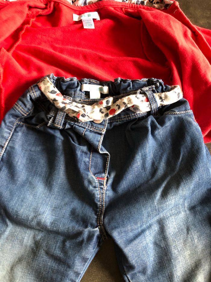 Ensemble jean et gilet obaibi fille 12 mois - photo numéro 4