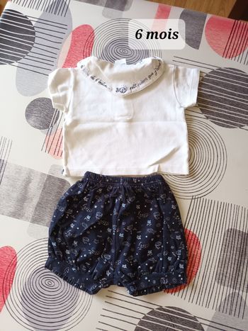 Tenue ensemble short t-shirt 🐟  Taille 6 mois