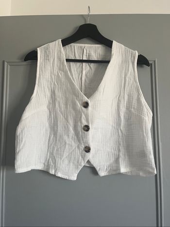 Top blanc coton