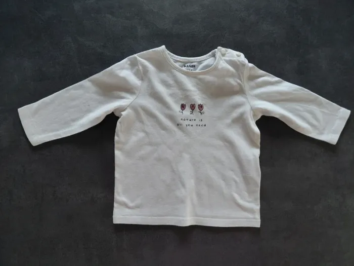T-shirt imprimé manches longues 6 mois Kiabi