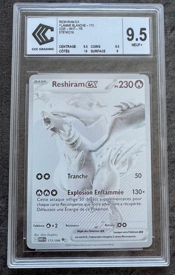 Carte Pokémon Reshiram Ex 173/086 EV10.5 CCC 9.5 FR