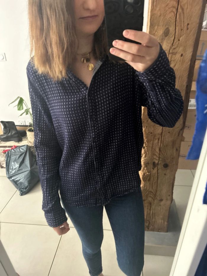 Chemise bleu marine taille Monoprix - photo numéro 2