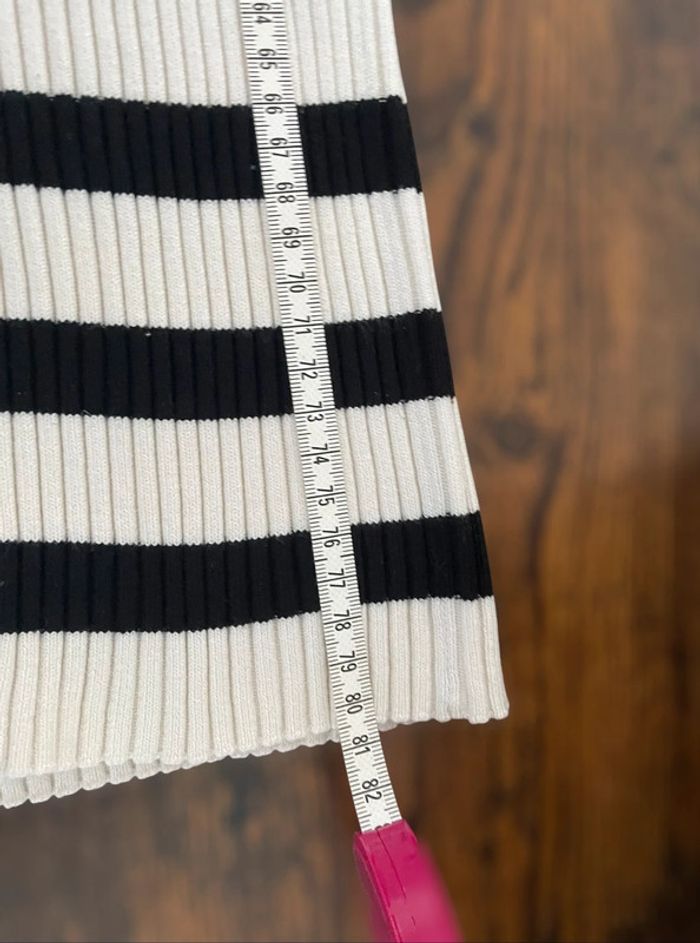 Jupe longue à rayures élastiques rayée noir blanc h&m - photo numéro 7