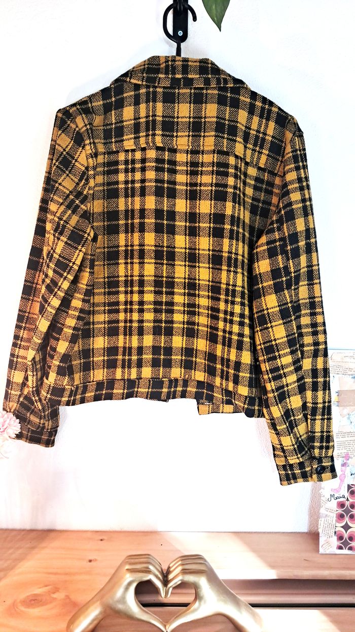 Veste surchemise à carreaux jaune & noir – Taille M - photo numéro 4