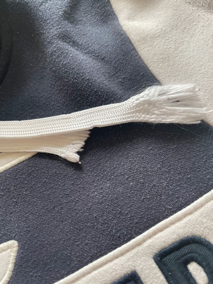 Sweat à capuche marine et blanc Hollister - photo numéro 3