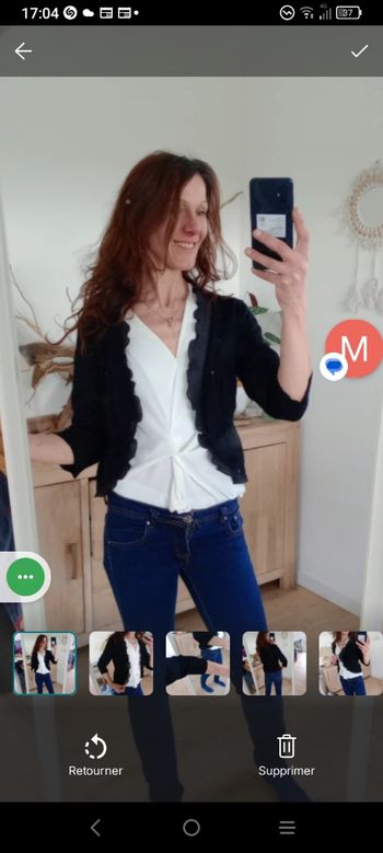 Gilet femme court 42 noir volants bréal c75