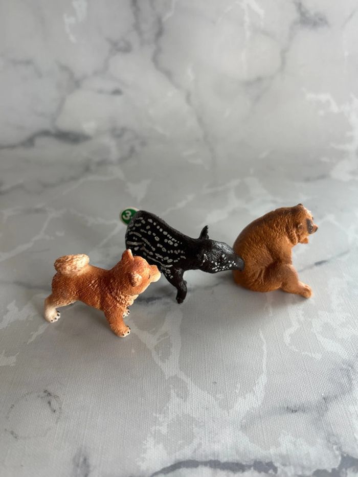 Lot de 3 animaux schleich chiot tapir et nytricebes - photo numéro 2