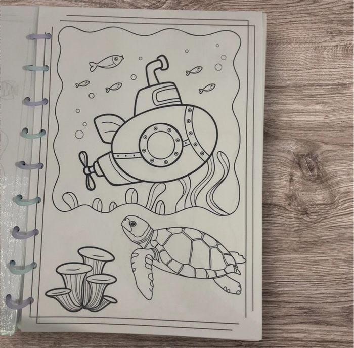 Cahier de coloriage réutilisable thème océan - photo numéro 2