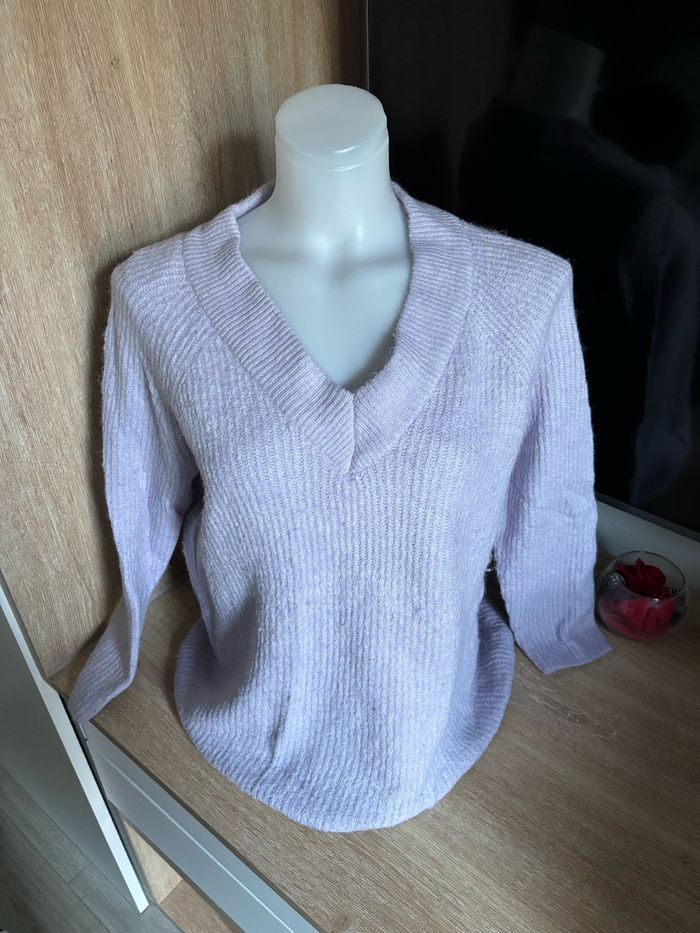 Gros Pull maille tout doux lila C&A taille M - photo numéro 2