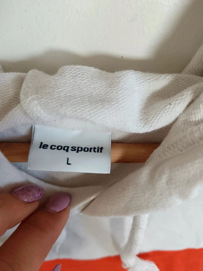 C32 sweat blanc le coq sportif L - photo numéro 3