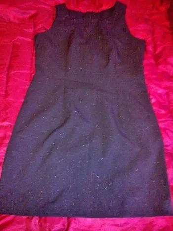 robe de revéillon noir pailleté argent 42