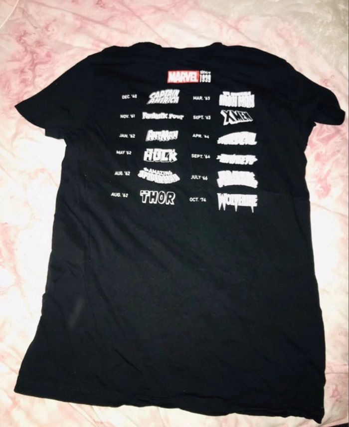 Tshirt noir blanc Marvel - photo numéro 3