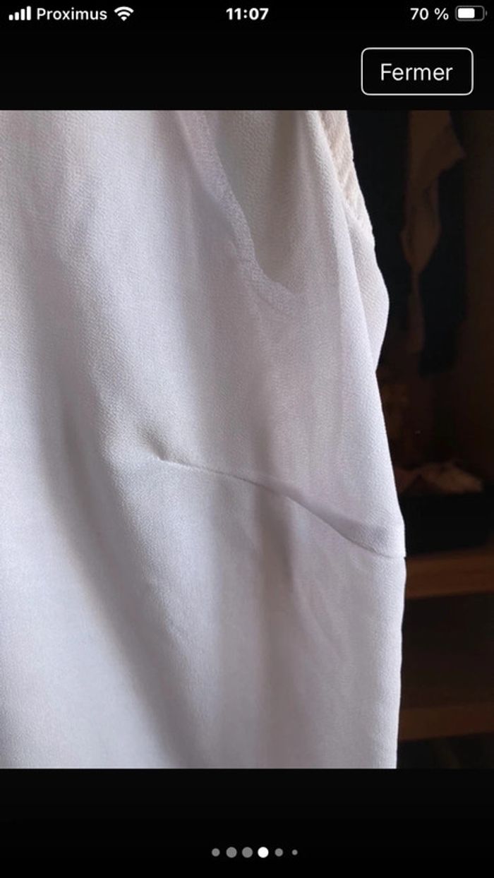 Superbe blouse vaporeuse légère lisèré argenté taille L - photo numéro 3