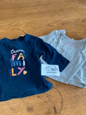 2 t-shirt 12 mois