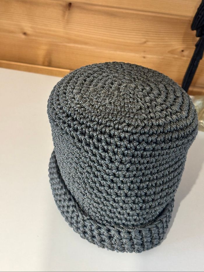 Panier de rangement tressé décoration gris - photo numéro 2