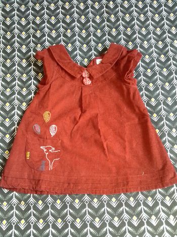 Robe velours rouge de Grain de Blé 6 mois