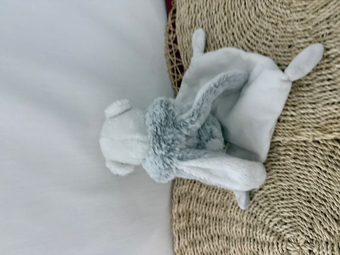 Prémaman Doudou plat en velours avec peluche lapin - photo numéro 4