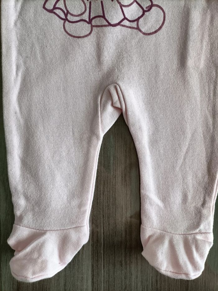 Pyjama coton 🐭 rose pâle 1 mois - photo numéro 4