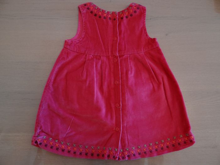 Robe velours DPAM, bébé fille, taille 6 mois, rose - photo numéro 2