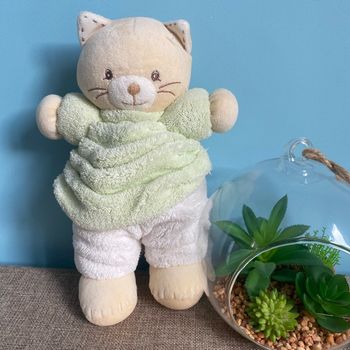 Doudou chat kaloo vert amande