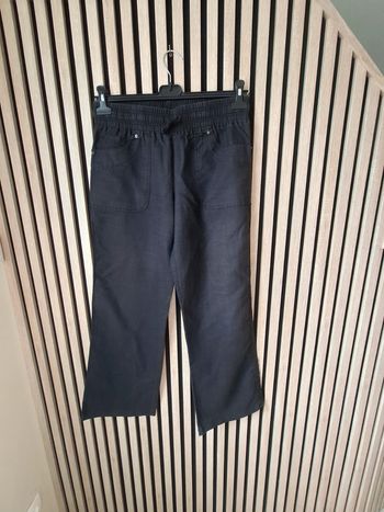 Pantalon jambes larges sarouel noir T 38 Etam