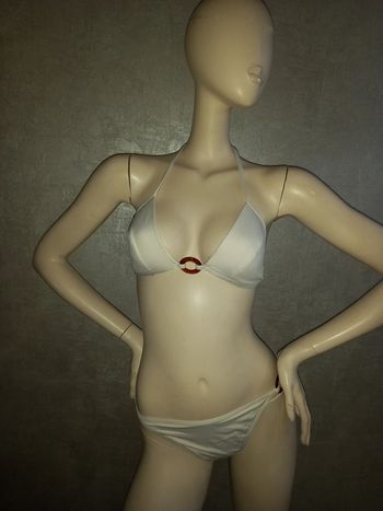 maillot de bain triangle 2 pièces blanc taille 36/38